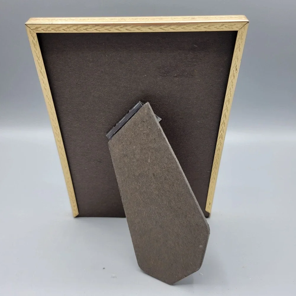 Vintage Gold Tone Standing Picture Frame Metal 5